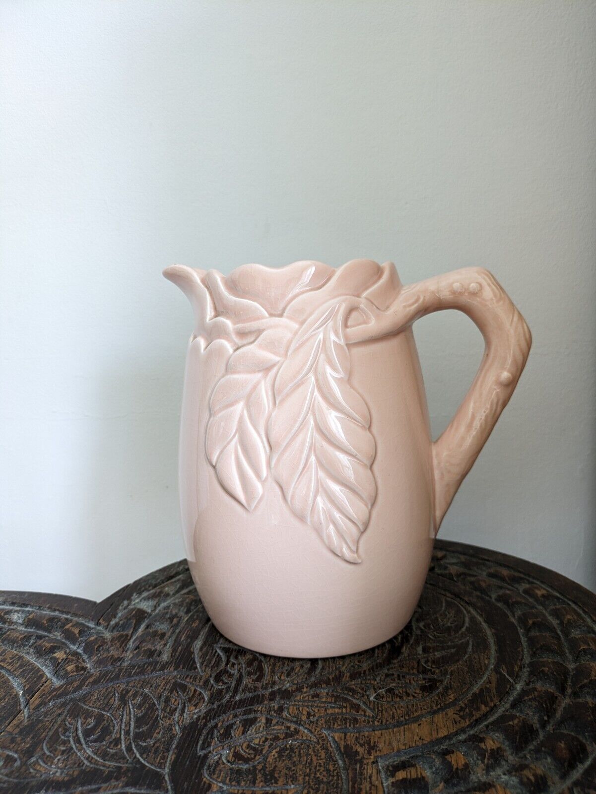 Early Pink Clarice Cliff VASE Newport pottery England Blossom Floral Maize Corn