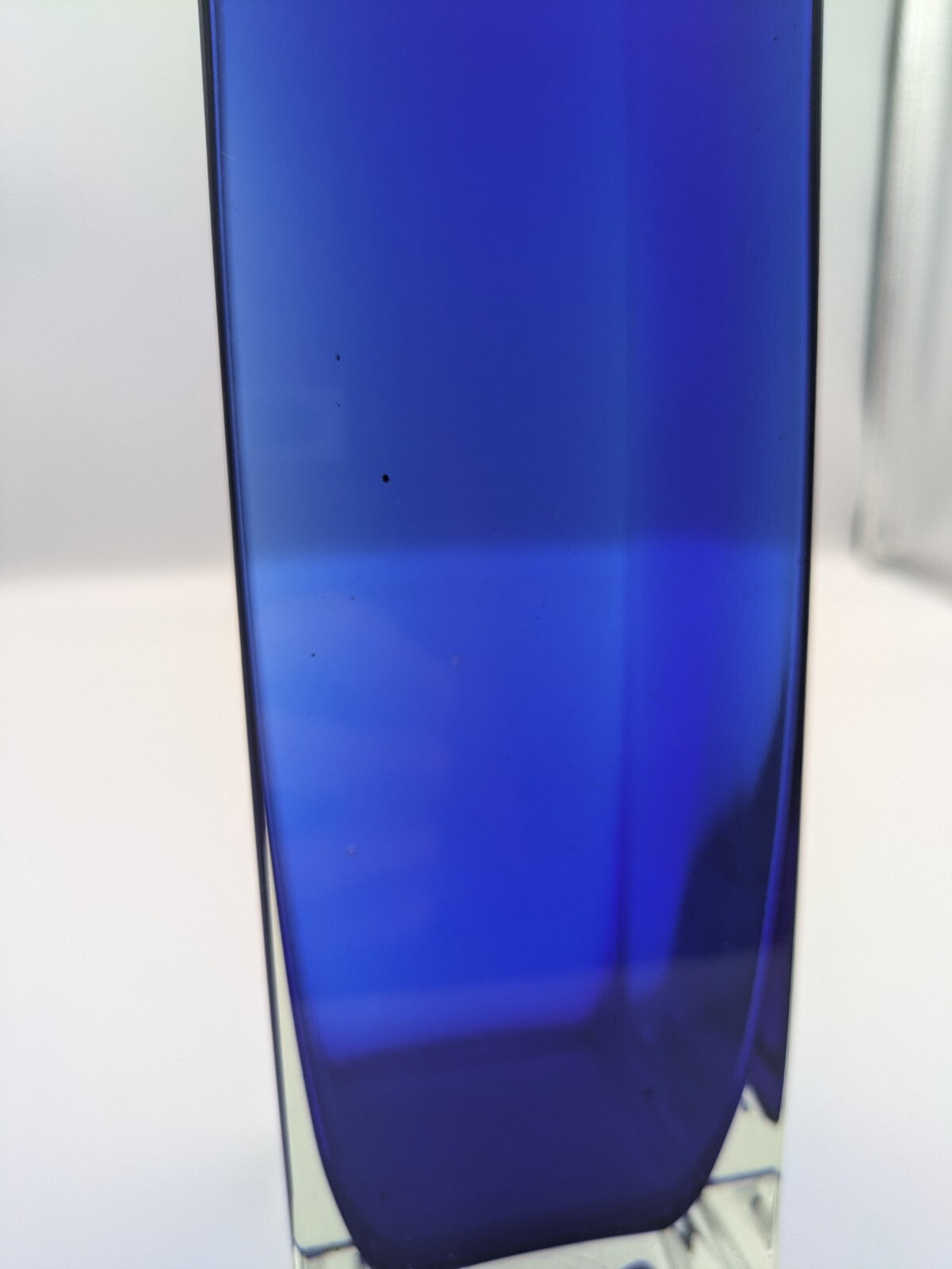 1970s Czech Bohemian Sommerso Cobalt Blue Vase by Petr Hora Square Retro Mid Cen
