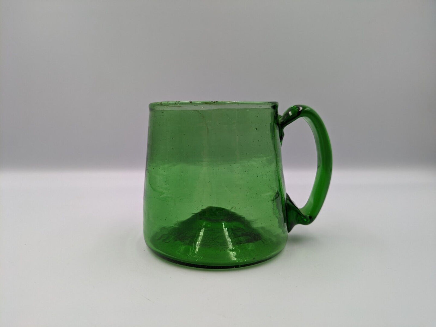 Boda Glass Sweden Erik Höglund Style Mug Green Bubble Glass Hand Blown Inverted
