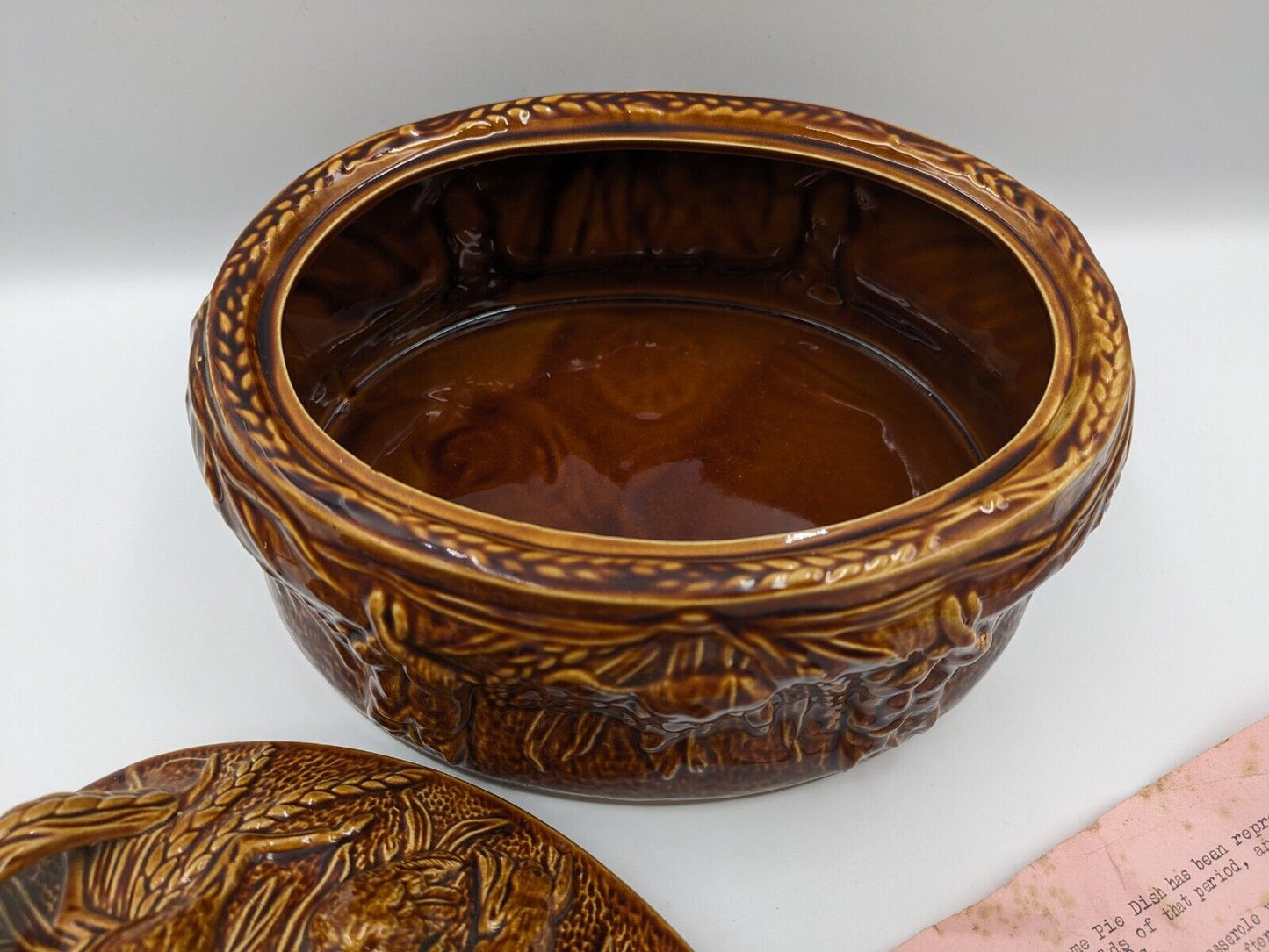 NEW Vintage Portmeirion Treacle Glaze Game Pie Casserole Dish Number 3 never Use