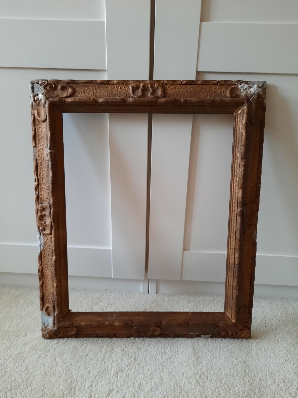 Gesso gold Shabby chic gilt Picture Frame wooden antique wedding decor detailed!