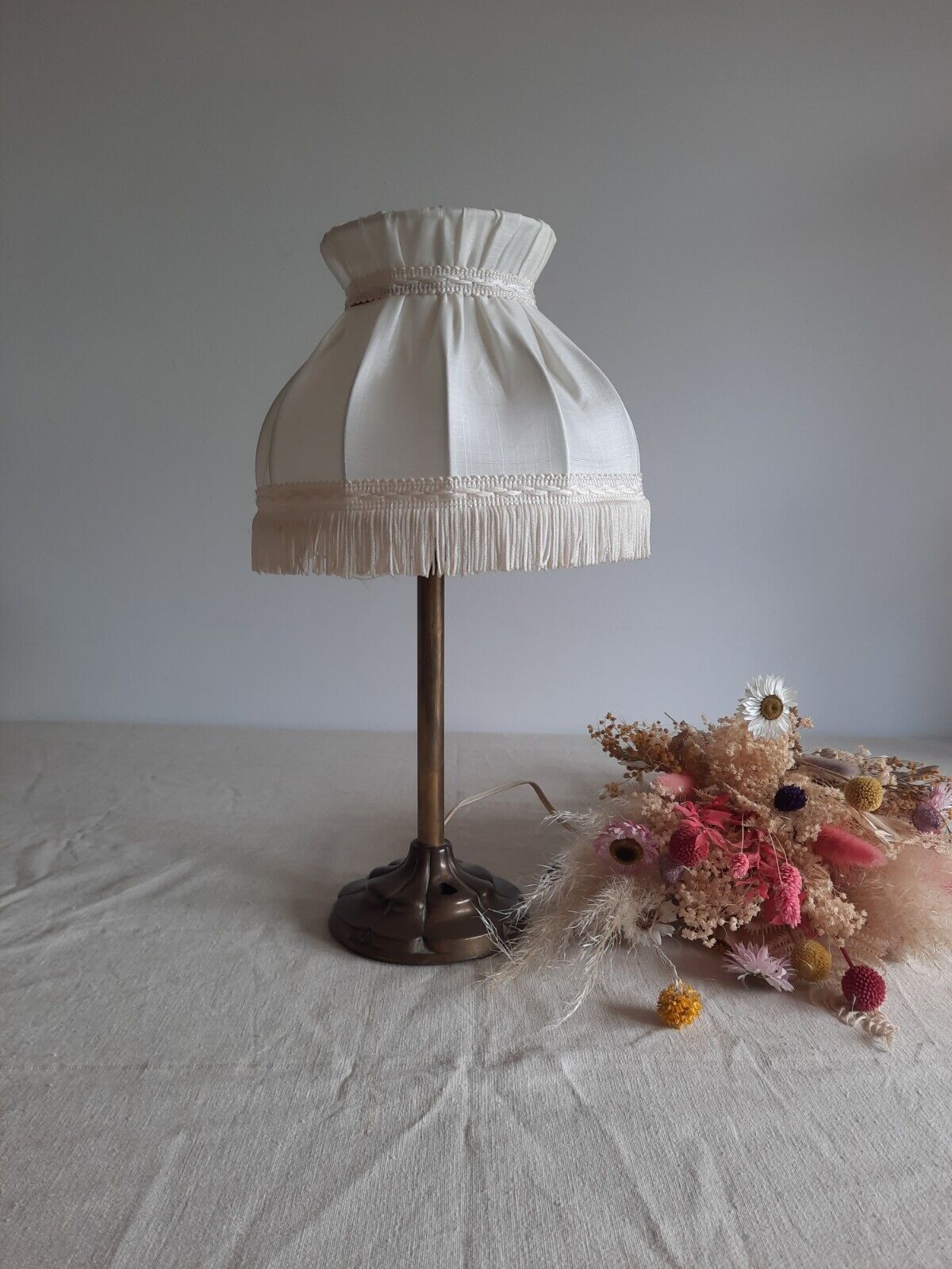 Antique Art Deco 1930s Metal Copper Brass vintage table lamp Rare Shade Genuine