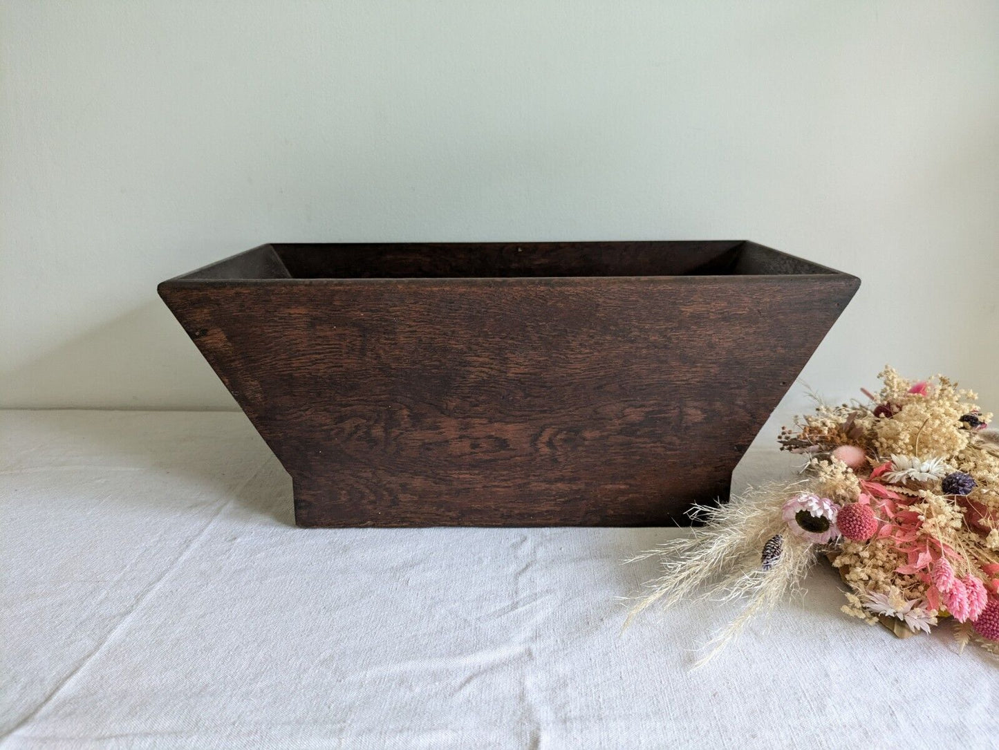 Rustic Antique Dough Trough | 19th Century Wooden Planter | Antique Storage Box