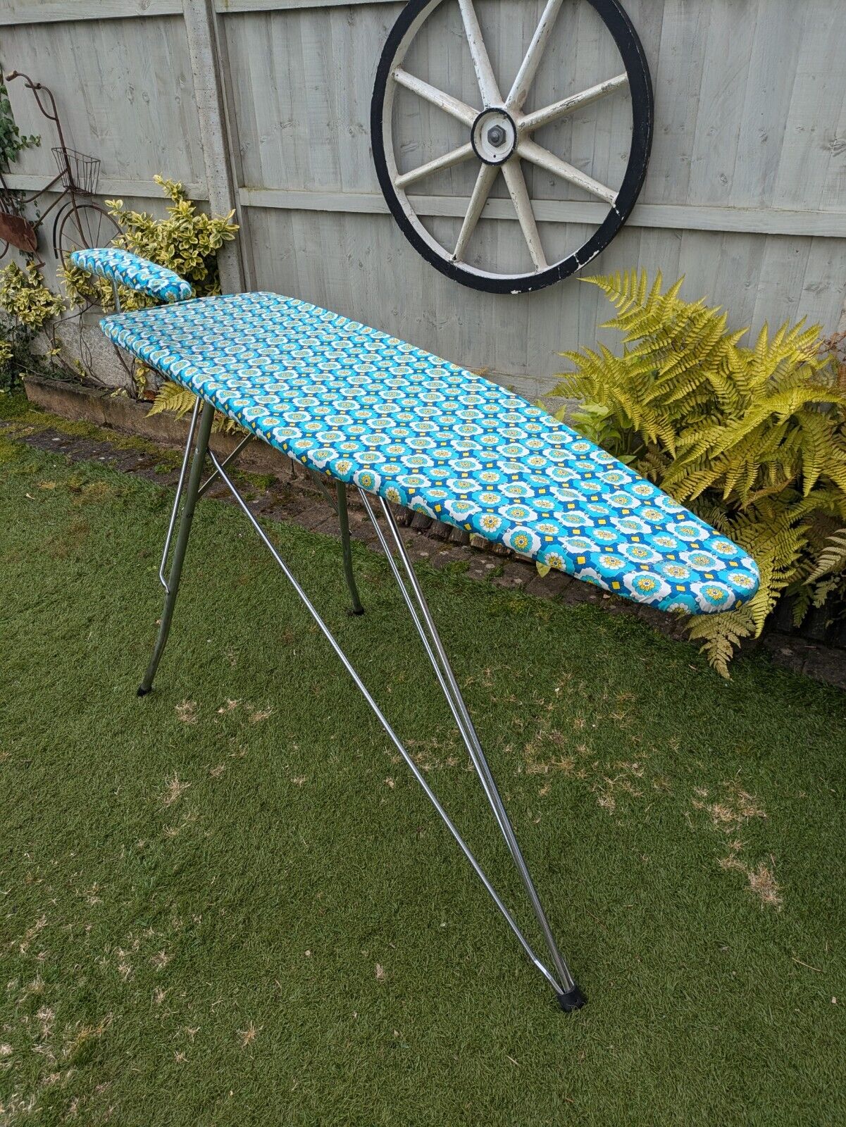 Rare 1950s French Libellule Vintage Ironing Board with Sleeve Retro Atomic Prop