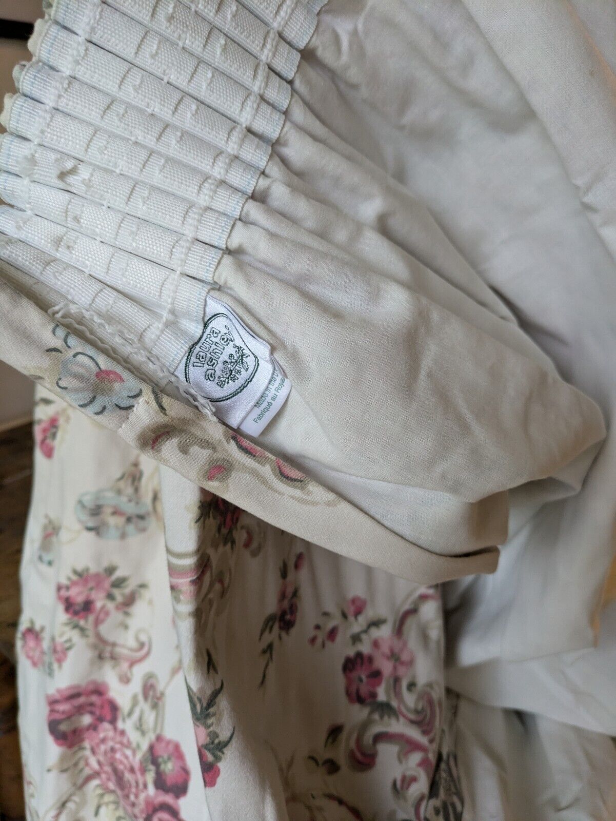 Laura Ashley Vintage Rose Scroll Curtains/Fabric W 161cm X D 132.5cm Floral Rare
