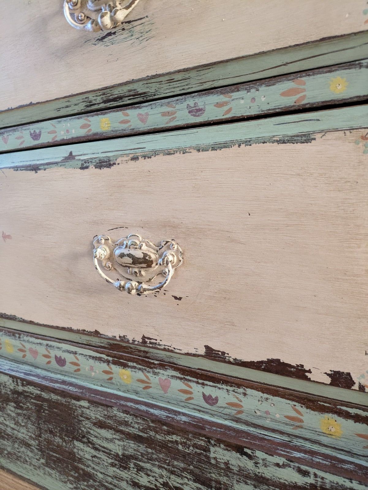 Antique Edwardian Sideboard Chest Of Drawers Vintage Hand Painted Distressed