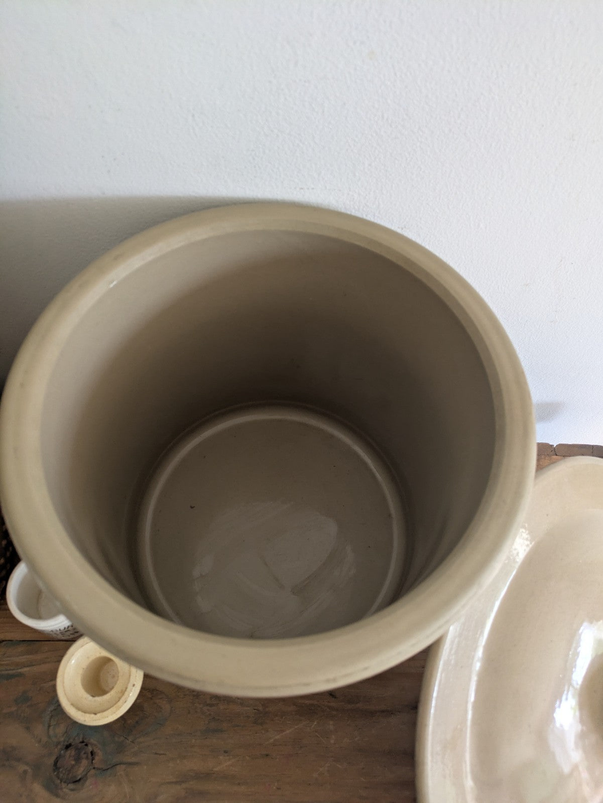 VINTAGE ANTIQUE BREAD CROCK BIN PEARSON’S OF CHESTERFIELD STONEWARE POTTERY XL