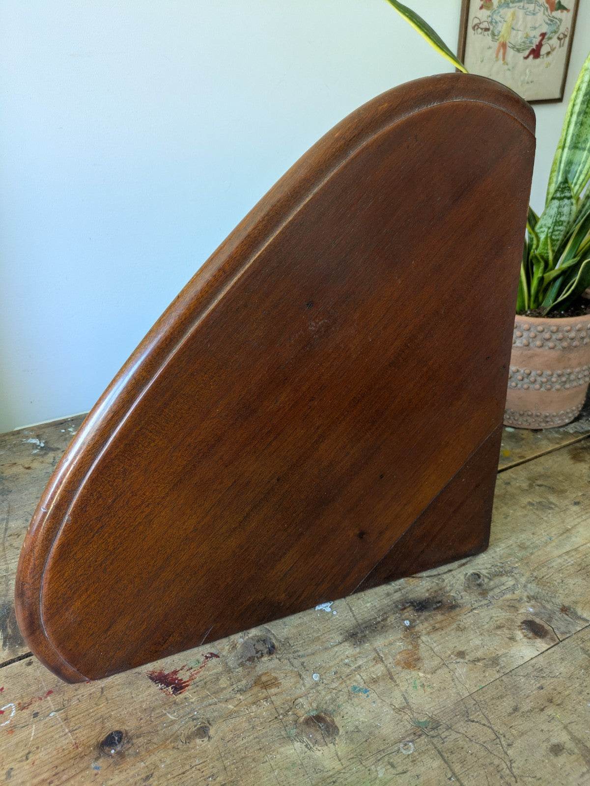 Antique Mahogany Art Nouveau C1890 Hanging Corner Shelf Wood Scroll Victorian