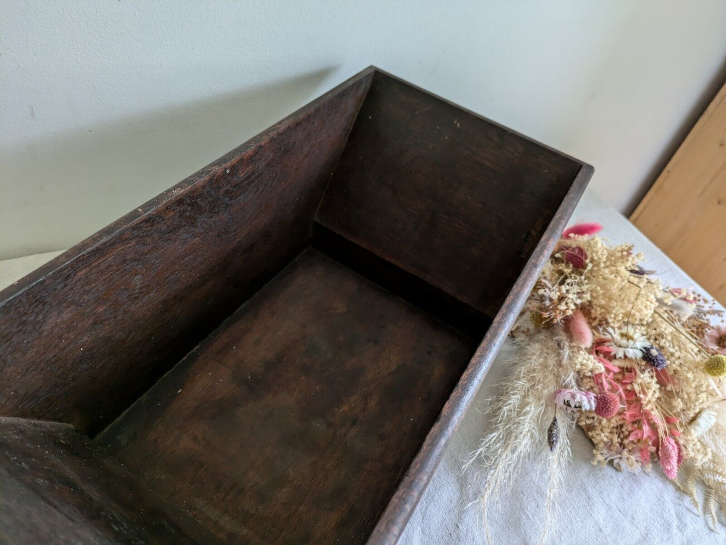 Rustic Antique Dough Trough | 19th Century Wooden Planter | Antique Storage Box