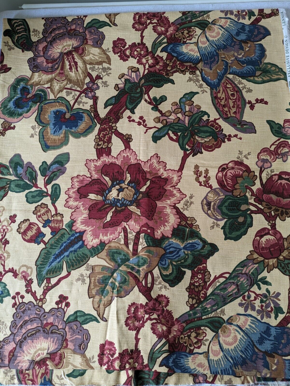 Large Piece Of Liberty Print Fabric Lennox 3.3m Cream Floral Upholstery Weight