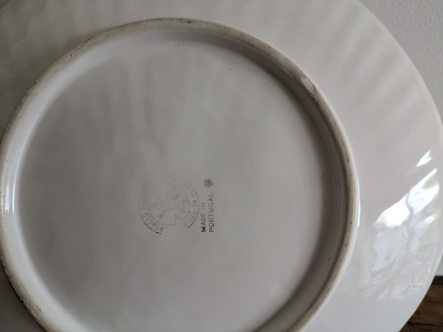 Bordallo Pinheiro White Scallop Seashell Dinner Plate Made in Portugal VTG Large