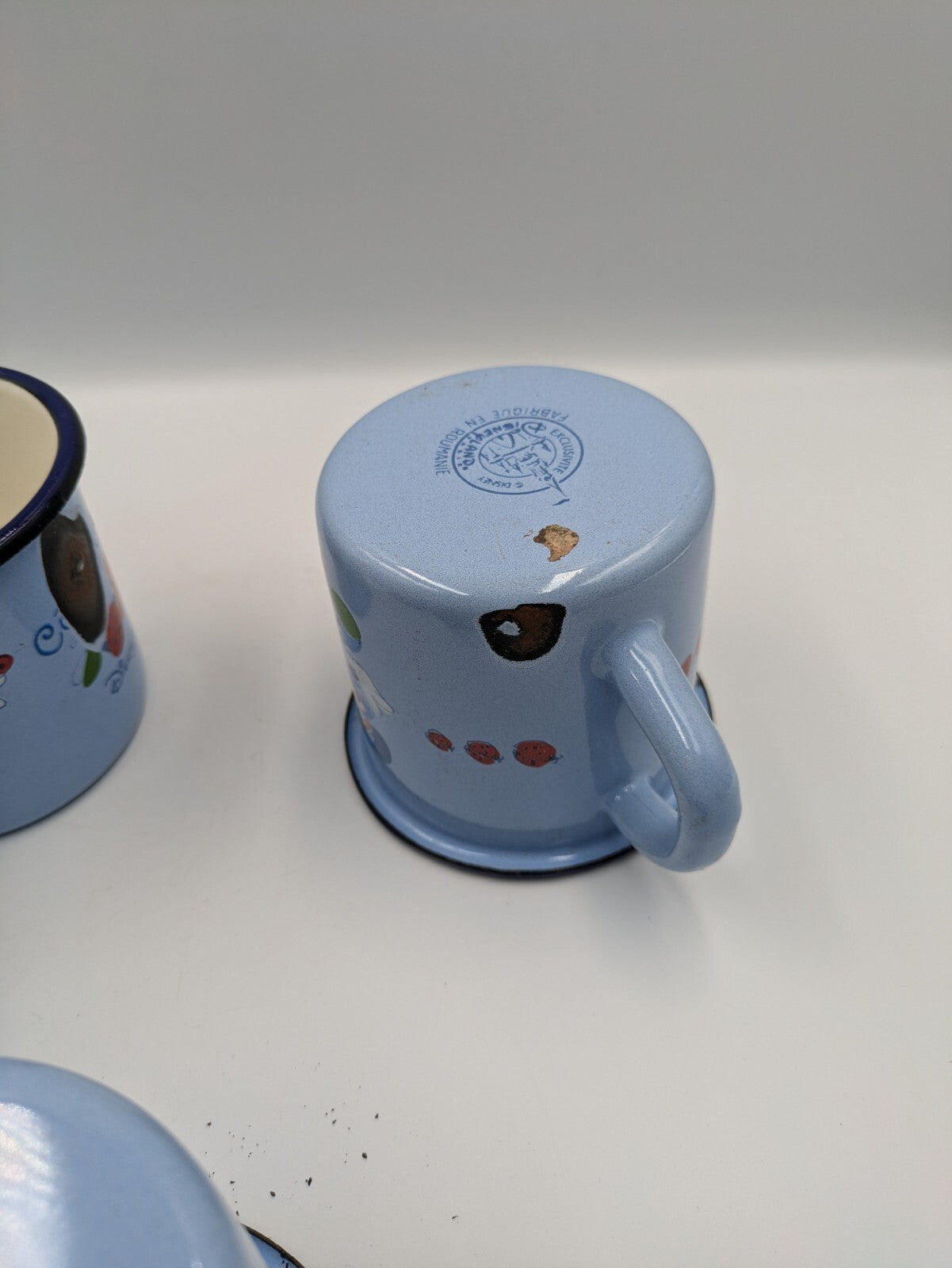 5x Disneyland Paris Mickey Mouse Mugs Camping Collectible Vtg Côté Jardin Blue