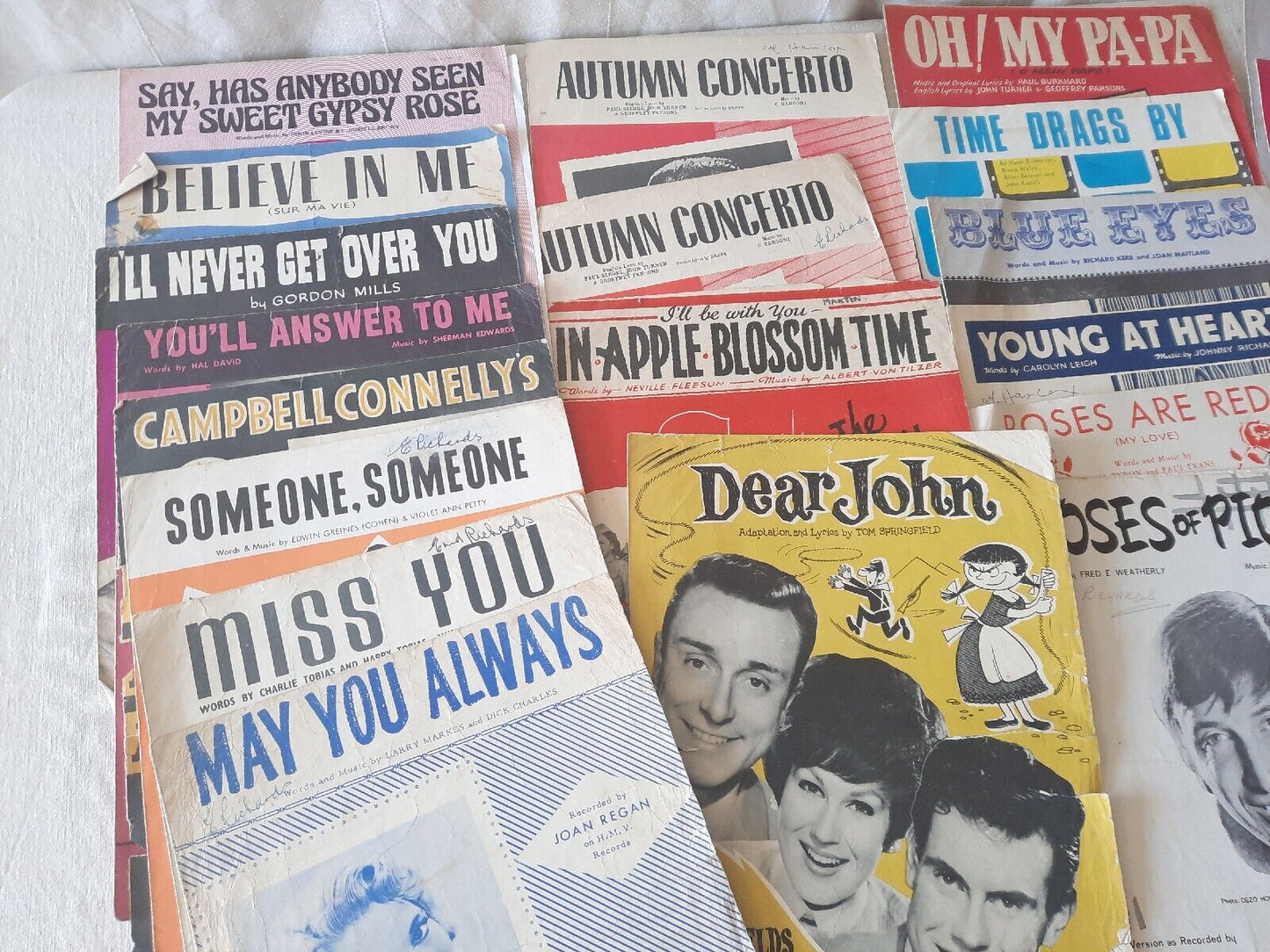 Vintage Lot Piano Sheet Music Manuscript Classic Papers Retro Mixed Rare Antique