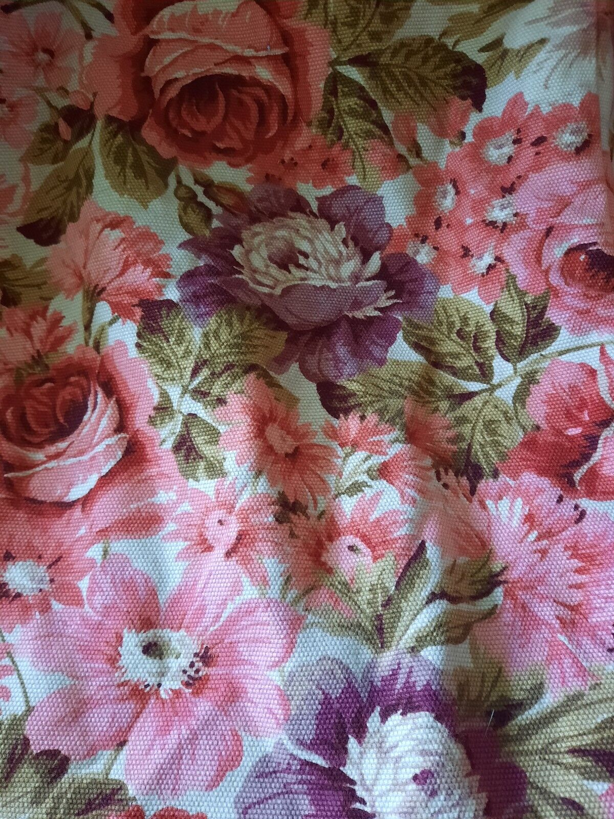 Vintage Boho Rose Floral Curtains Shabby Chic Linen W192cm D218cm floor Length