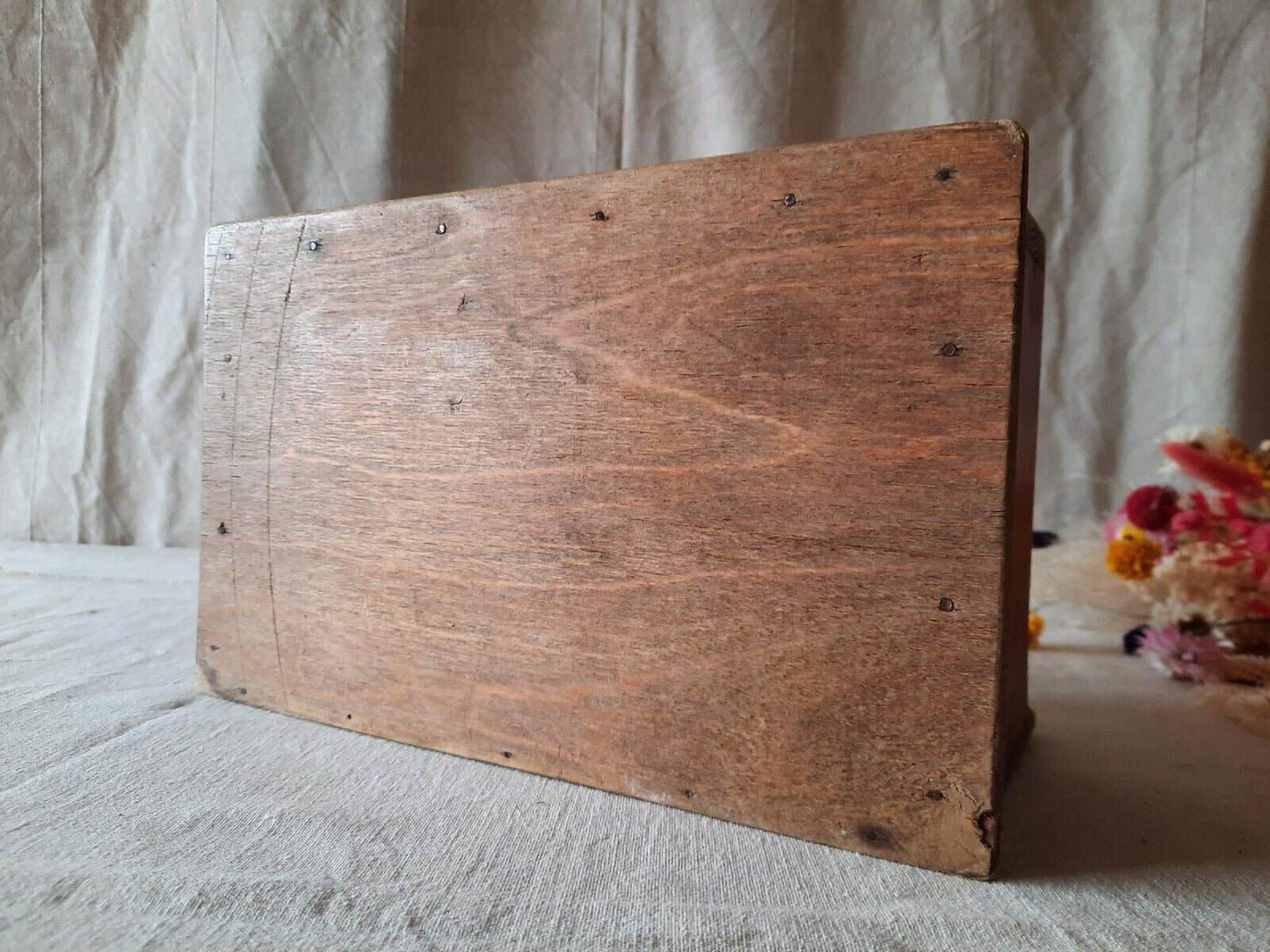 Antique Vintage Oak Candle / Salt Box wall sconce keys rare original old shelf!!
