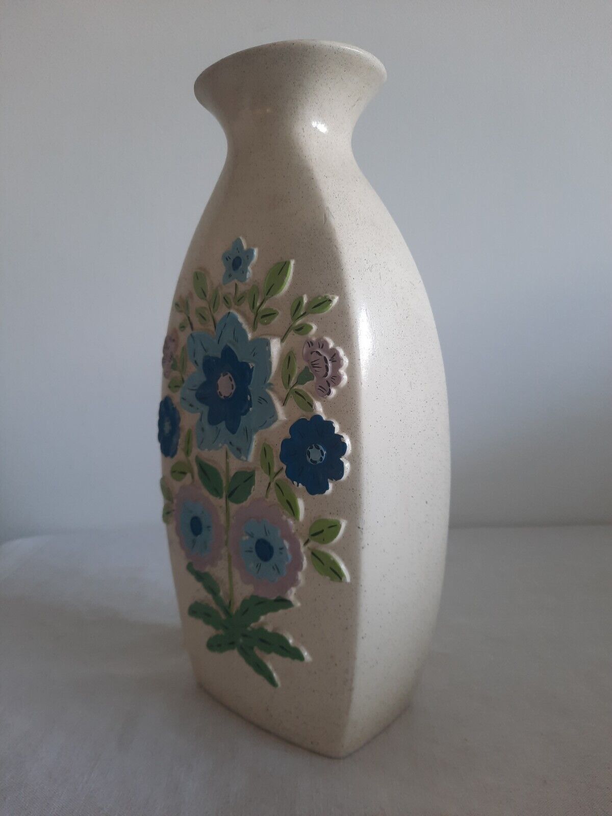 Vintage Floral Vase Old Brentleigh Ware Floret Vase Retro Boho Slab XL Mantle