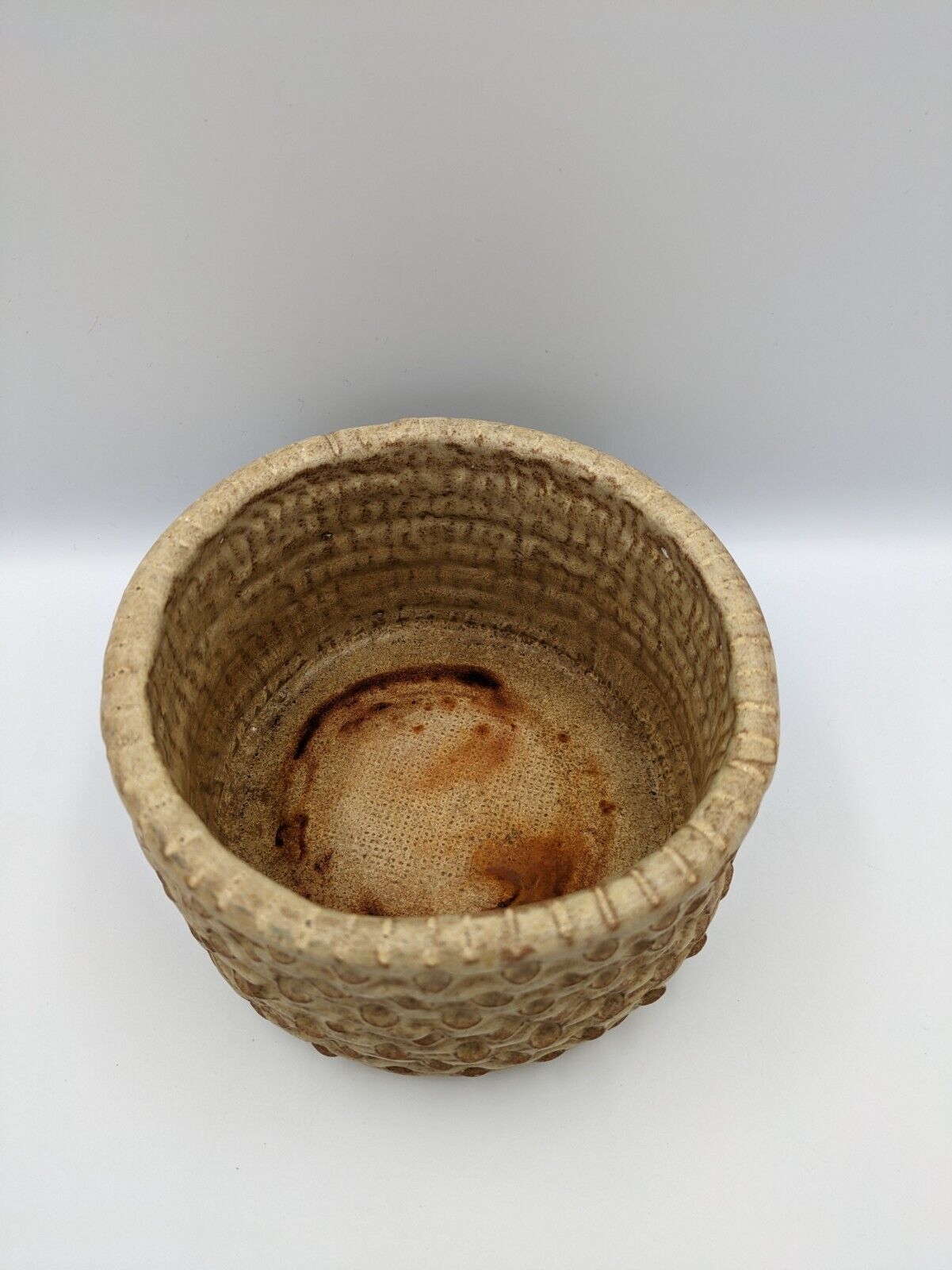 Signed Diane Widdowson Studio Pottery Art Bowl Plant Pot Planter Patterned Vtg