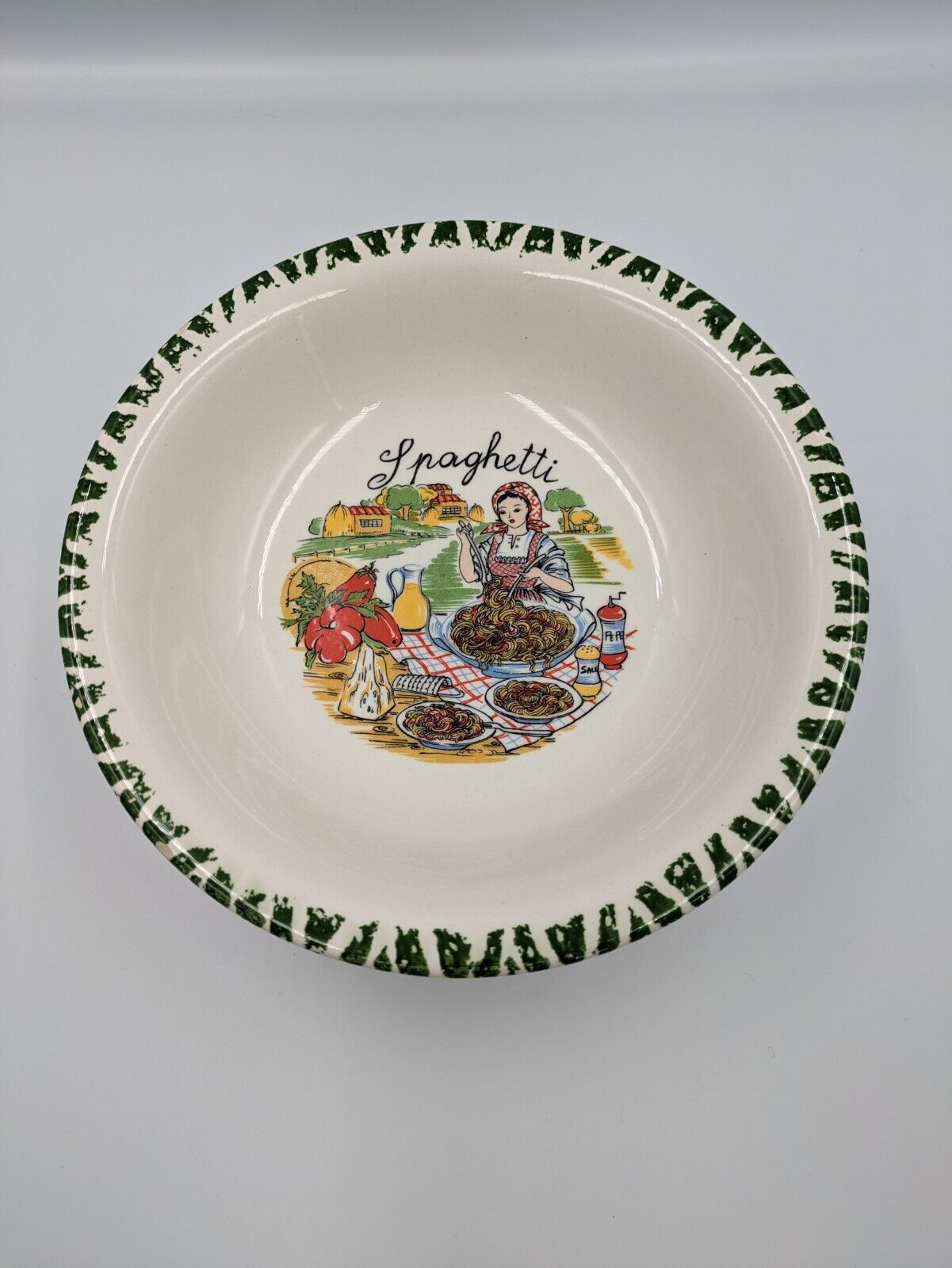 Set Of 4 Italian CMS Spaghetti Pasta Bowl Hand Painted Made in Italy Bowls Serve