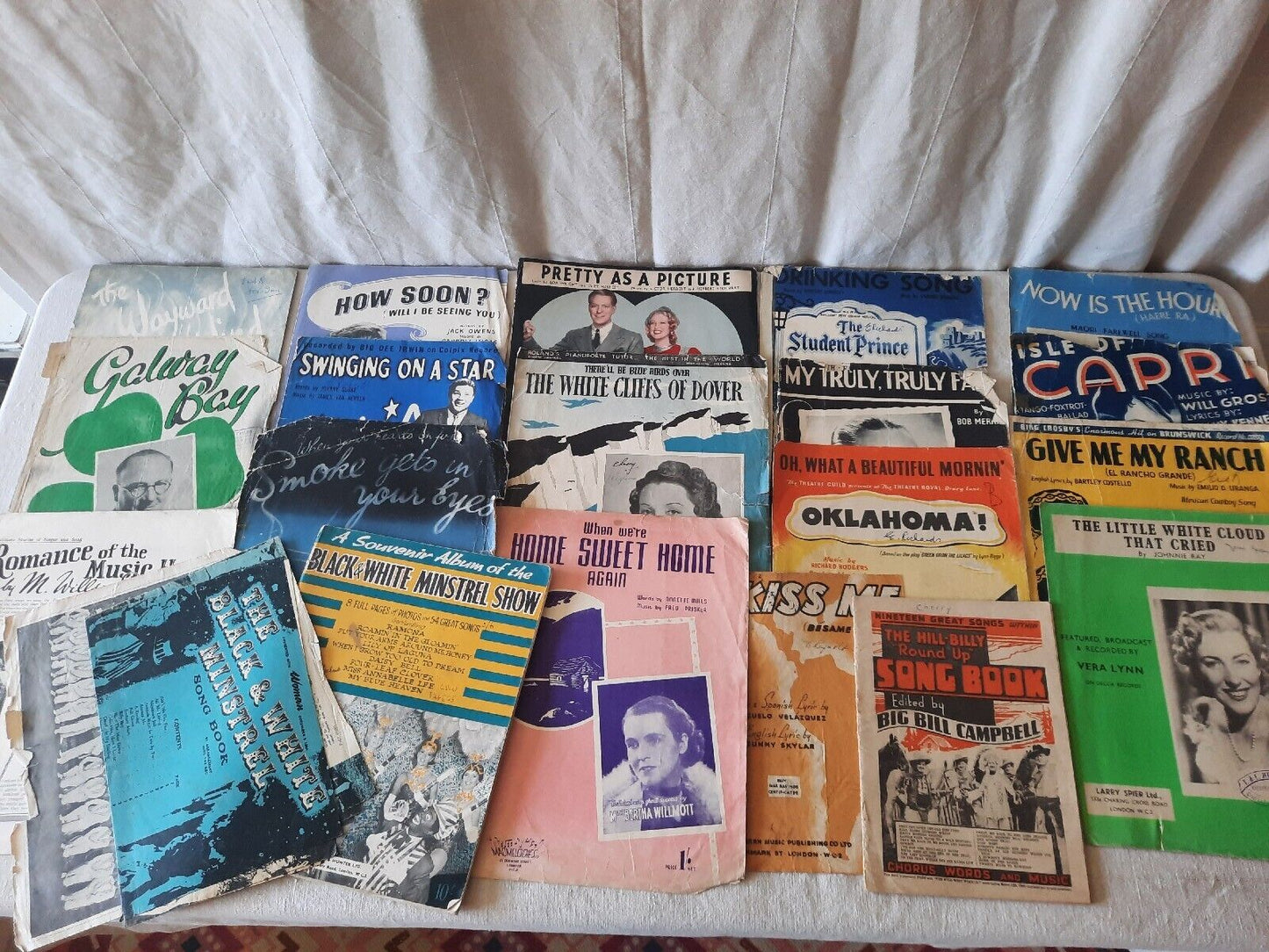 Vintage Lot Piano Sheet Music Manuscript Classic Paper Retro Mixed Rare Antique,