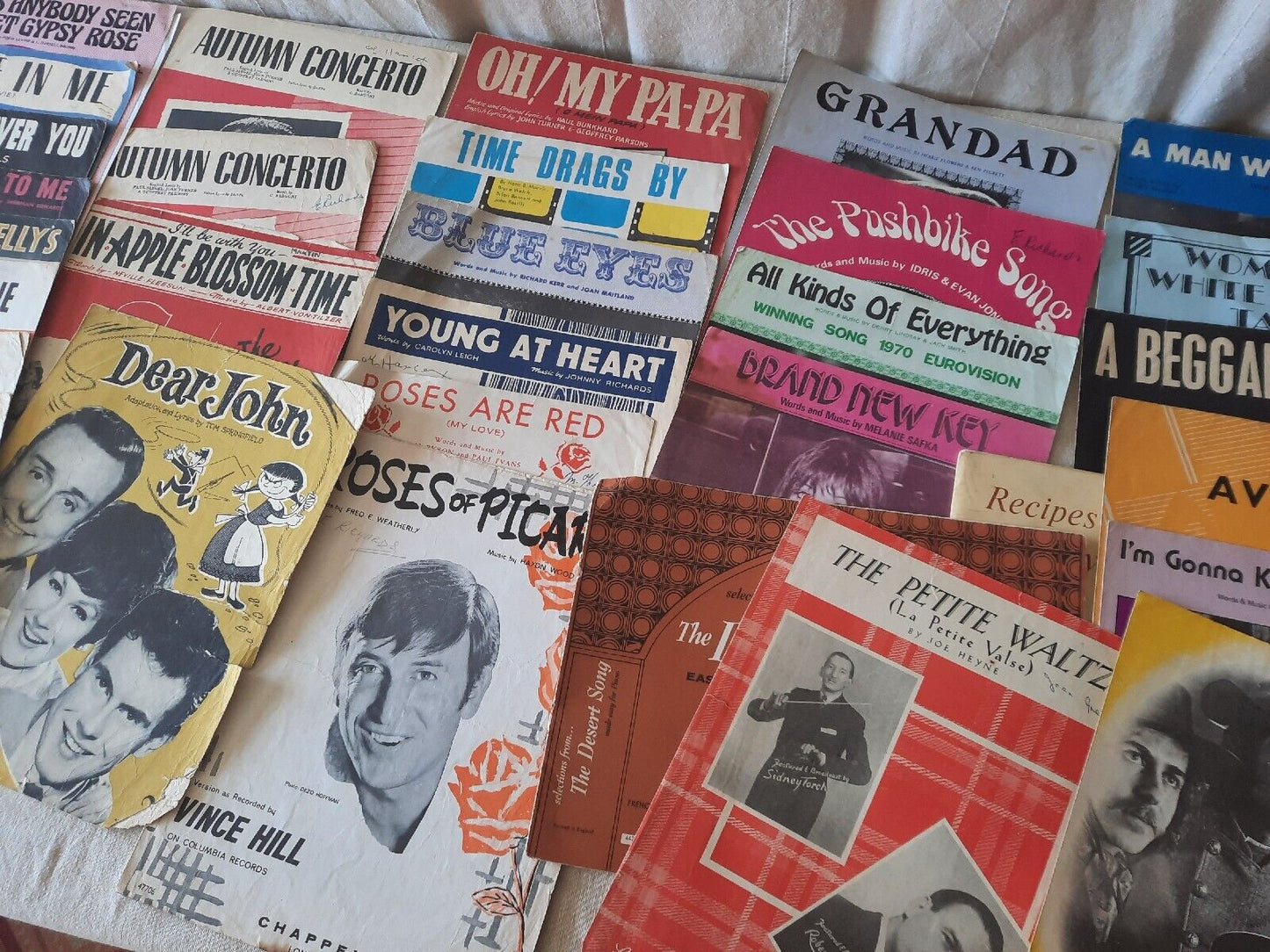 Vintage Lot Piano Sheet Music Manuscript Classic Papers Retro Mixed Rare Antique