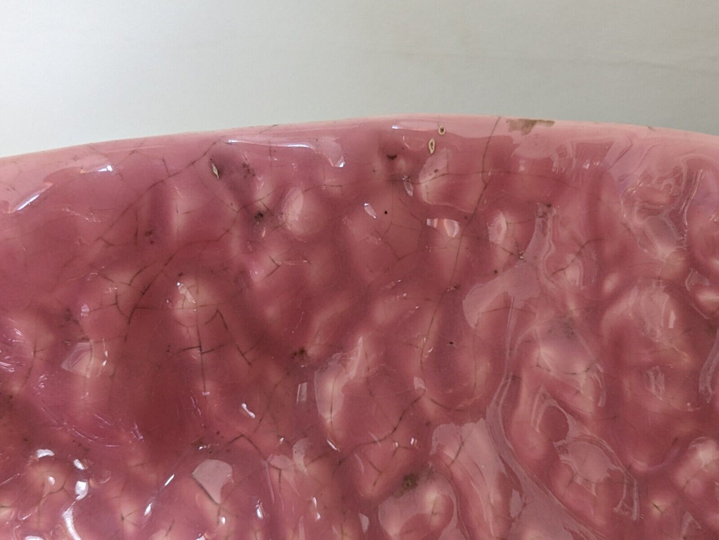 Vintage Faianca Subtil Pink Cabbage Large Leaf Vegetable Bowl Portugal Serving