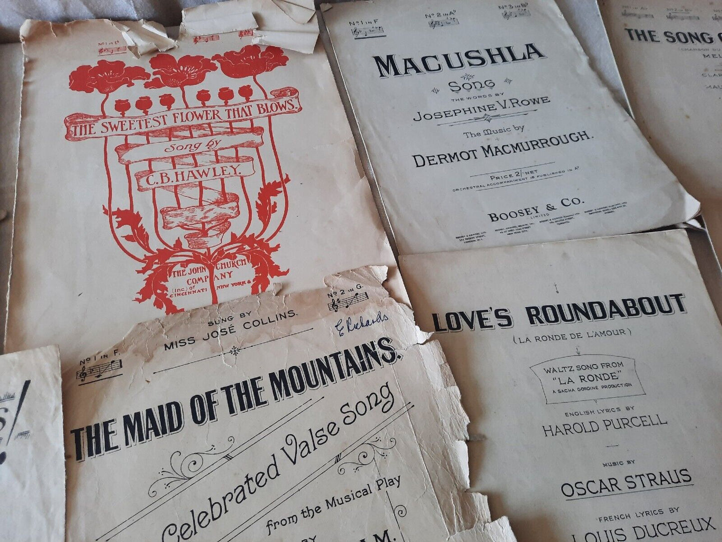 Vintage Lot Piano Sheet Music Manuscript Paper War Time UK British Rare Antique*