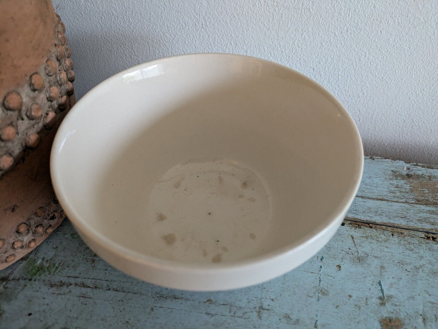 Vintage Mason cash ceramic pudding mixing bowl Antique Aged Prop Kitchen Baking!