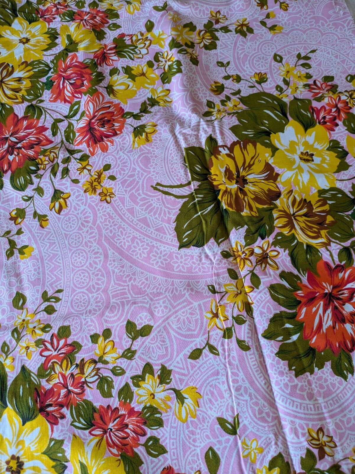 Vintage Style Pink Floral material cotton Fabric Rose 153x192cm Shabby Chic New