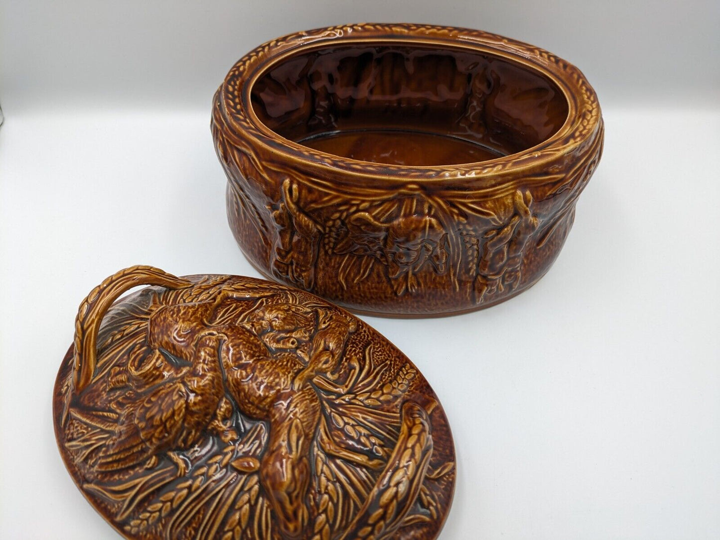 NEW Vintage Portmeirion Treacle Glaze Game Pie Casserole Dish Number 3 never Use