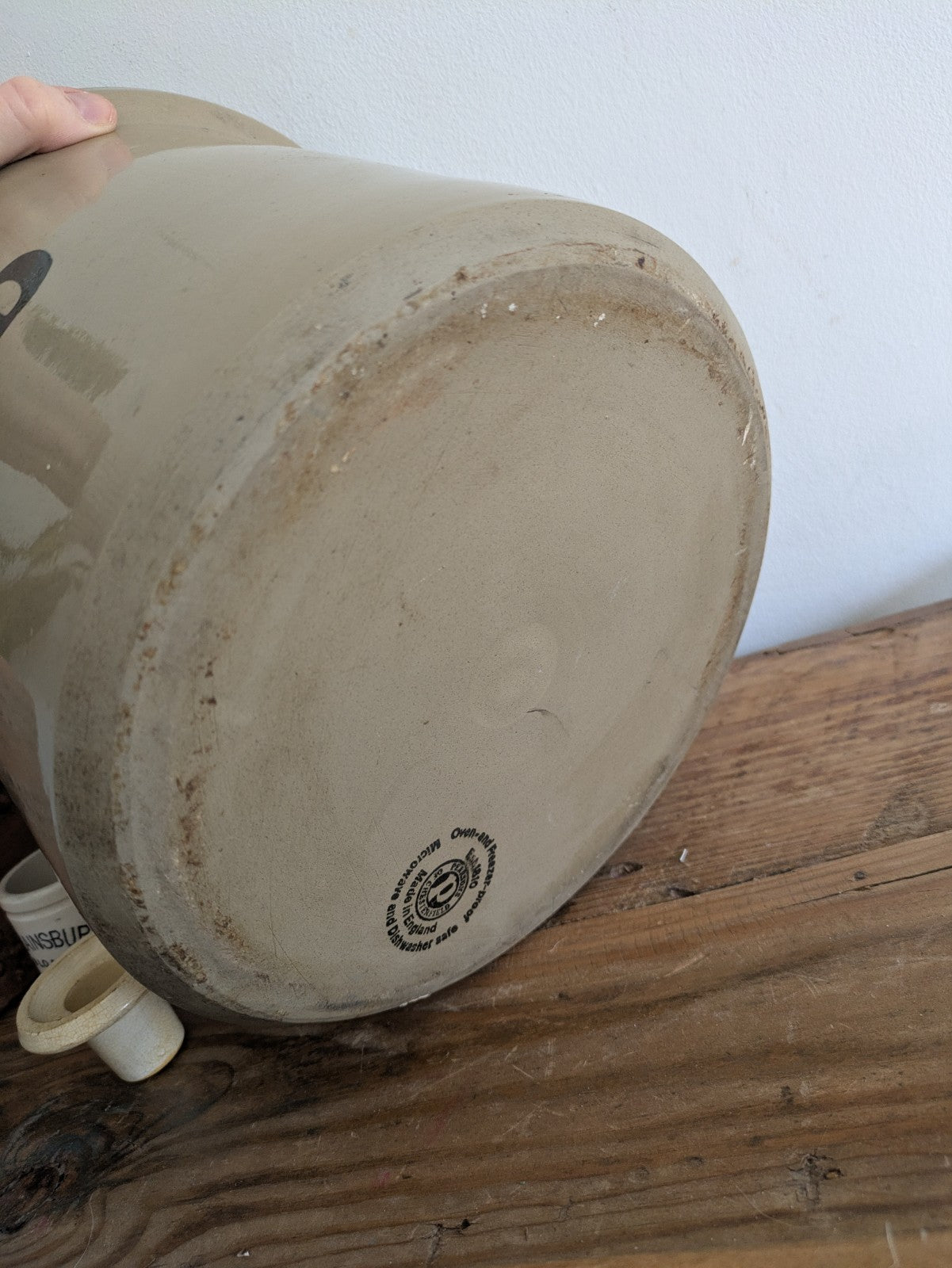 VINTAGE ANTIQUE BREAD CROCK BIN PEARSON’S OF CHESTERFIELD STONEWARE POTTERY XL
