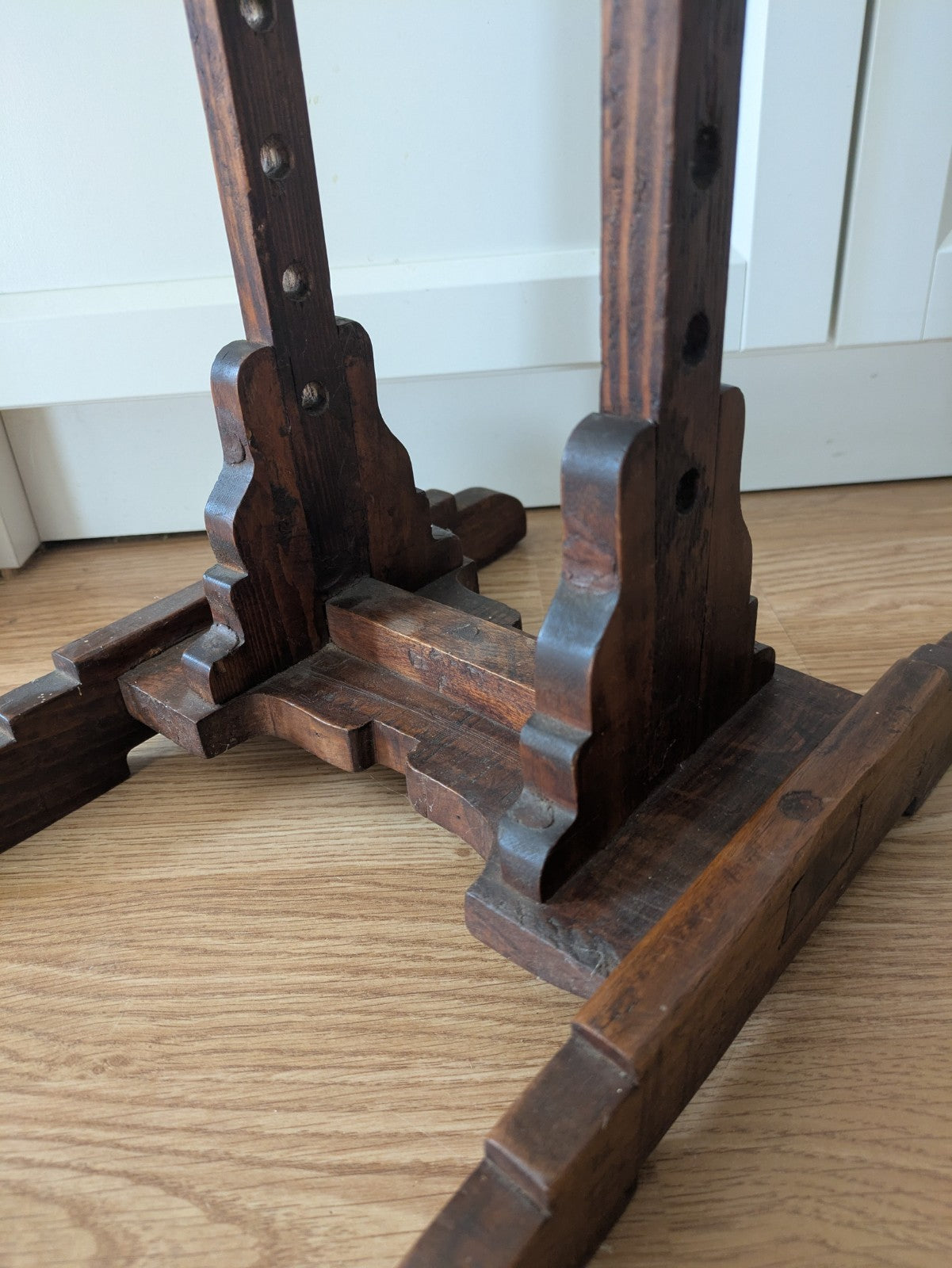 Antique Wool Winder Stand, English, Oak, Adjustable Yarn Swift, Victorian, Holde