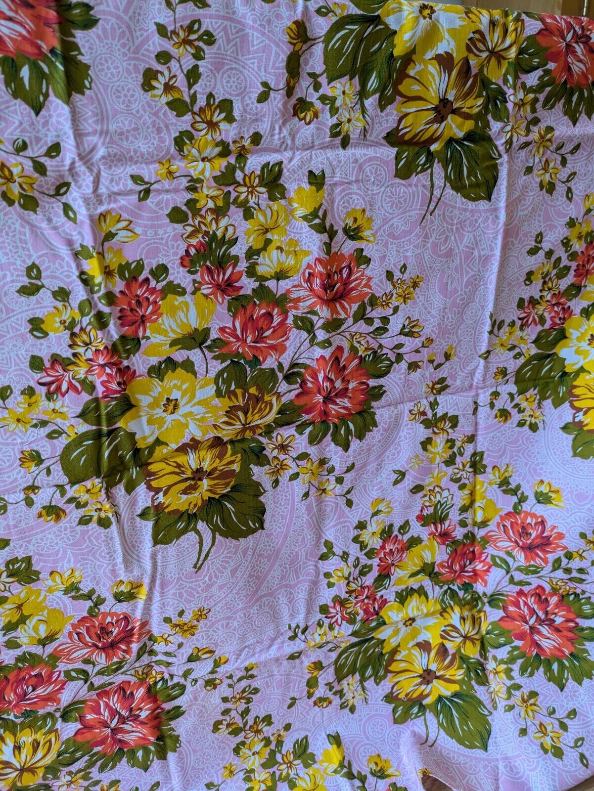 Vintage Style Pink Floral material cotton Fabric Rose 153x192cm Shabby Chic New
