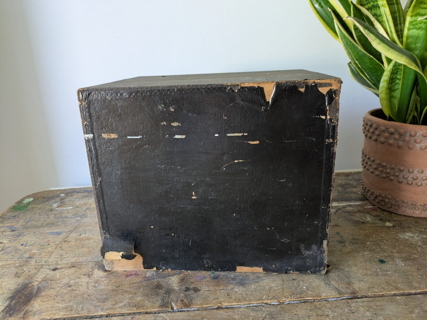 Vintage 4 Drawer Stationary Drawers Box Display Cabinet Industrial Office Desk.