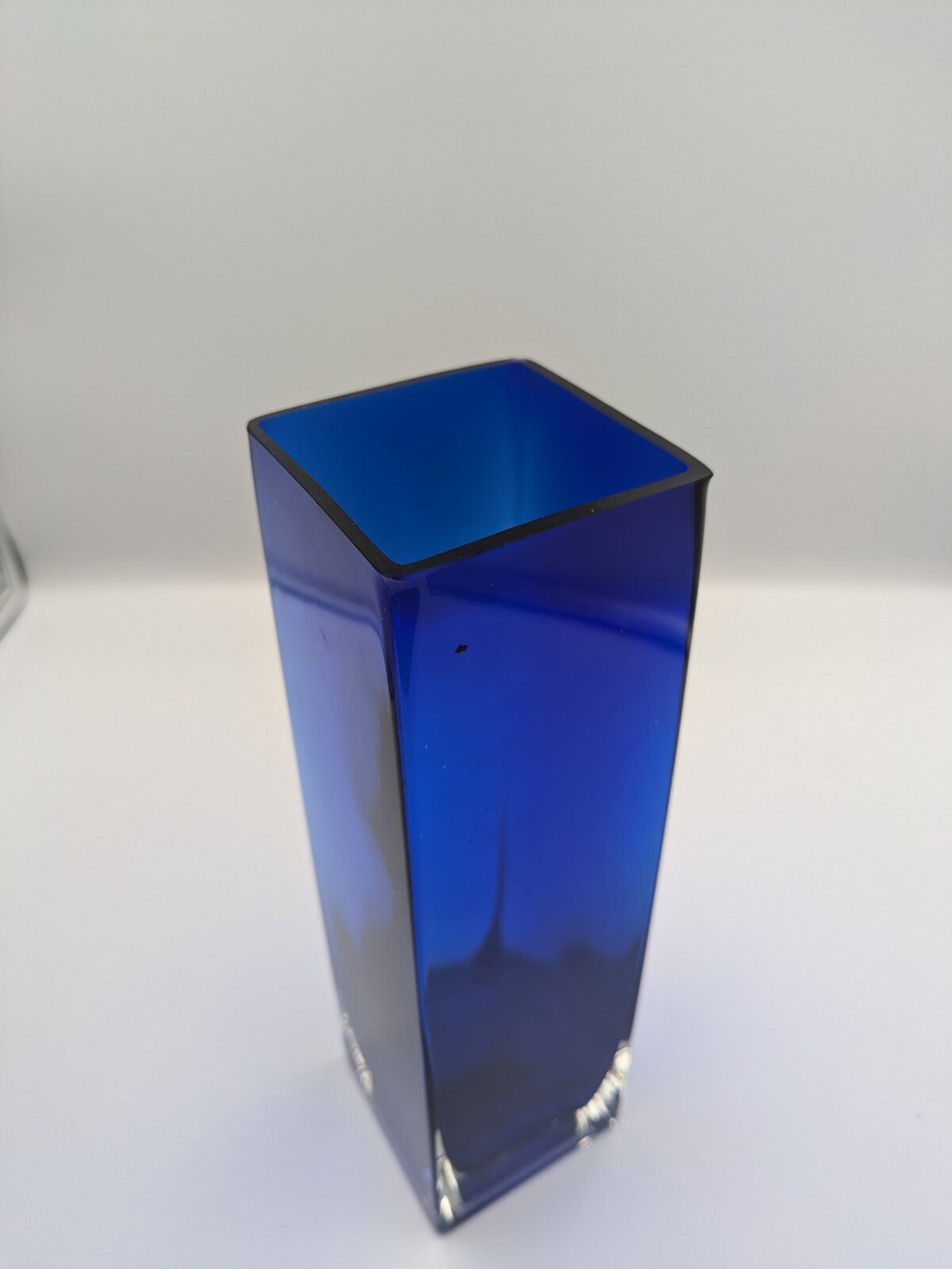 1970s Czech Bohemian Sommerso Cobalt Blue Vase by Petr Hora Square Retro Mid Cen