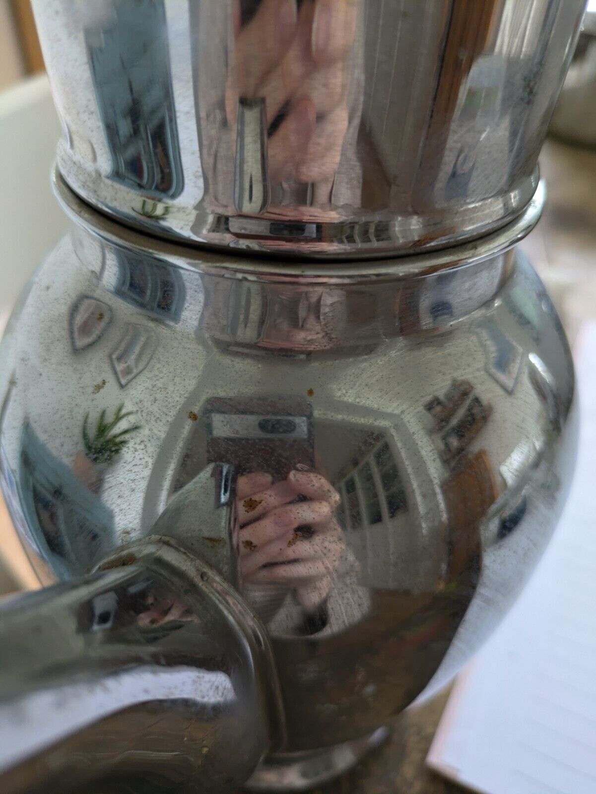 DAB Cafetière France Cuivre Chrome Coffee Pot Prop Larque Depose Kitchen Cafe