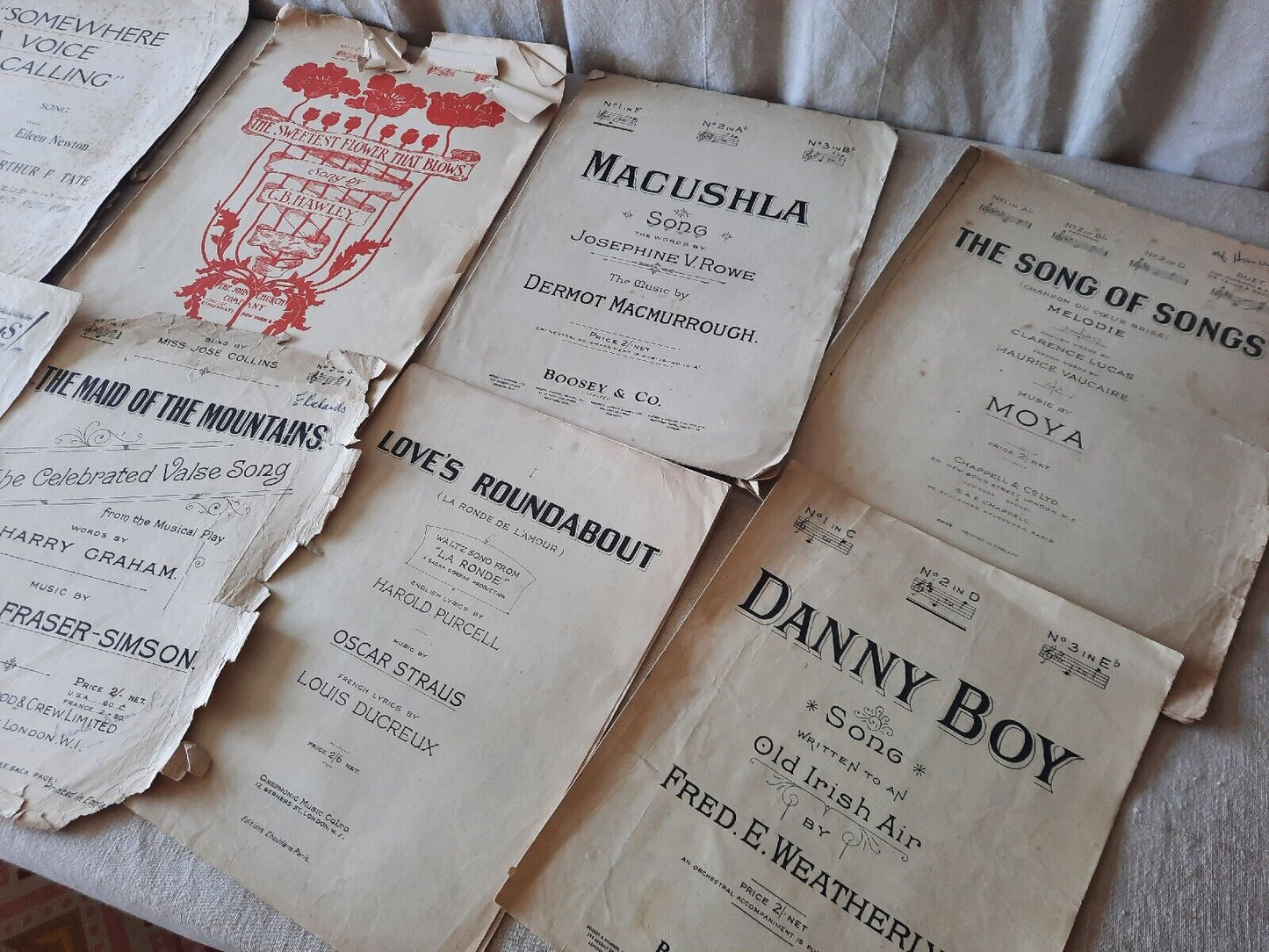 Vintage Lot Piano Sheet Music Manuscript Paper War Time UK British Rare Antique*