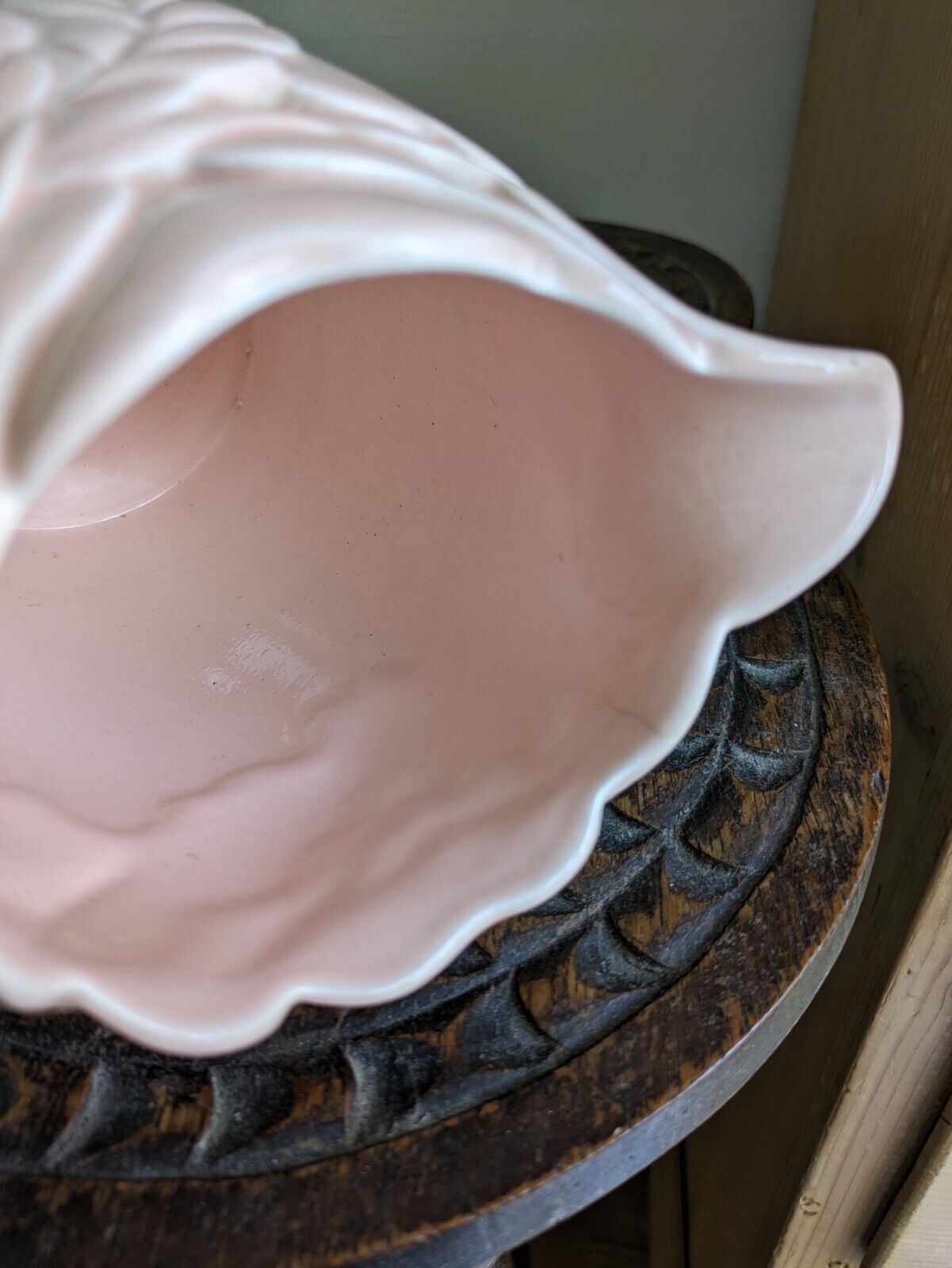 Early Pink Clarice Cliff VASE Newport pottery England Blossom Floral Maize Corn