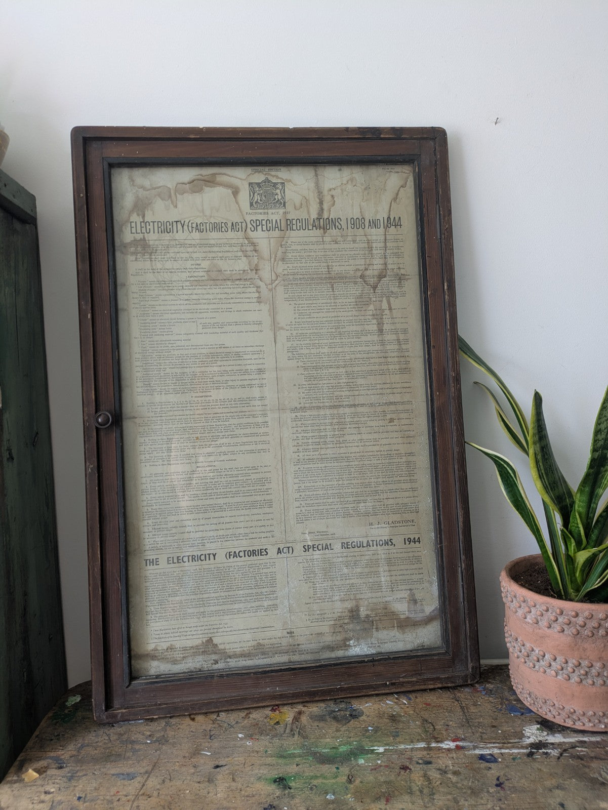 Vtg 1908 & 1944 Electricity Factories ACT Industrial Framed Railway Display Case