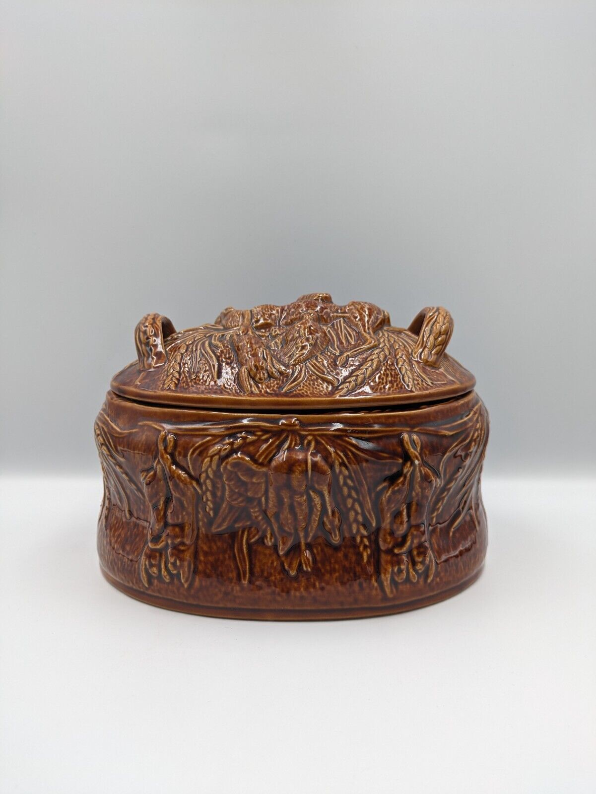 NEW Vintage Portmeirion Treacle Glaze Game Pie Casserole Dish Number 3 never Use