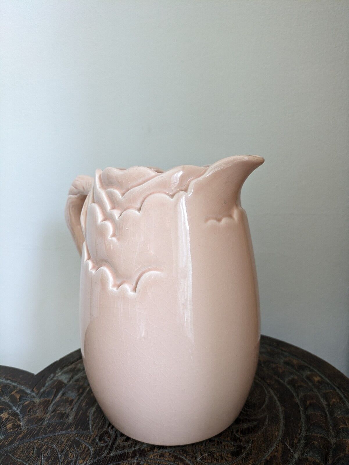 Early Pink Clarice Cliff VASE Newport pottery England Blossom Floral Maize Corn