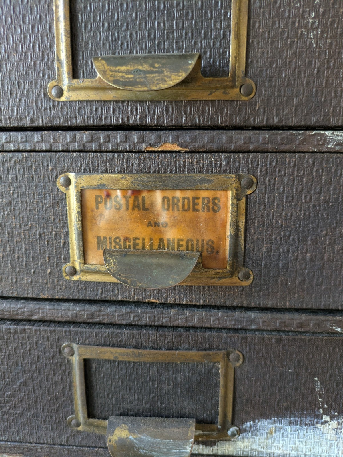 Vintage 4 Drawer Stationary Drawers Box Display Cabinet Industrial Office Desk.