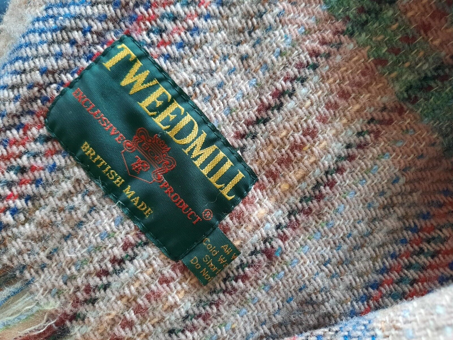 TWEEDMILL 100% Wool Sofa Throw Bed Blanket CHEQUERED CHECK RED BLUE RUG PICNIC