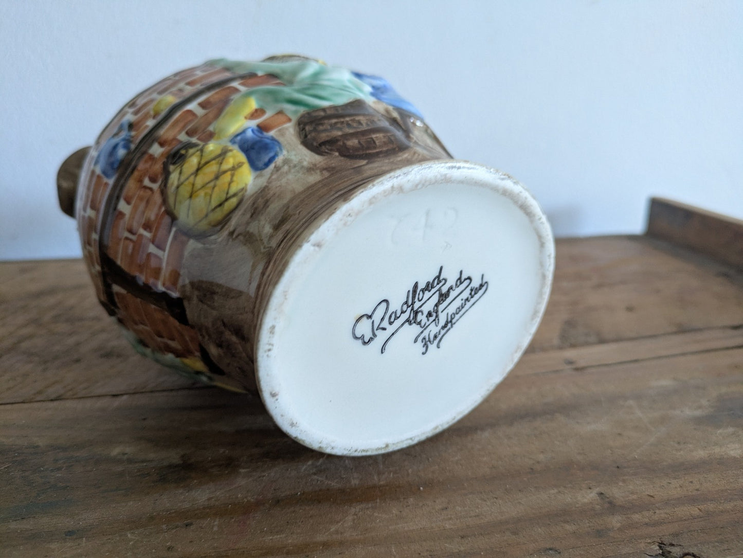 Vintage E Radford 1930/40s Hand Painted Tavernware Decanter Flagon Jug Pottery