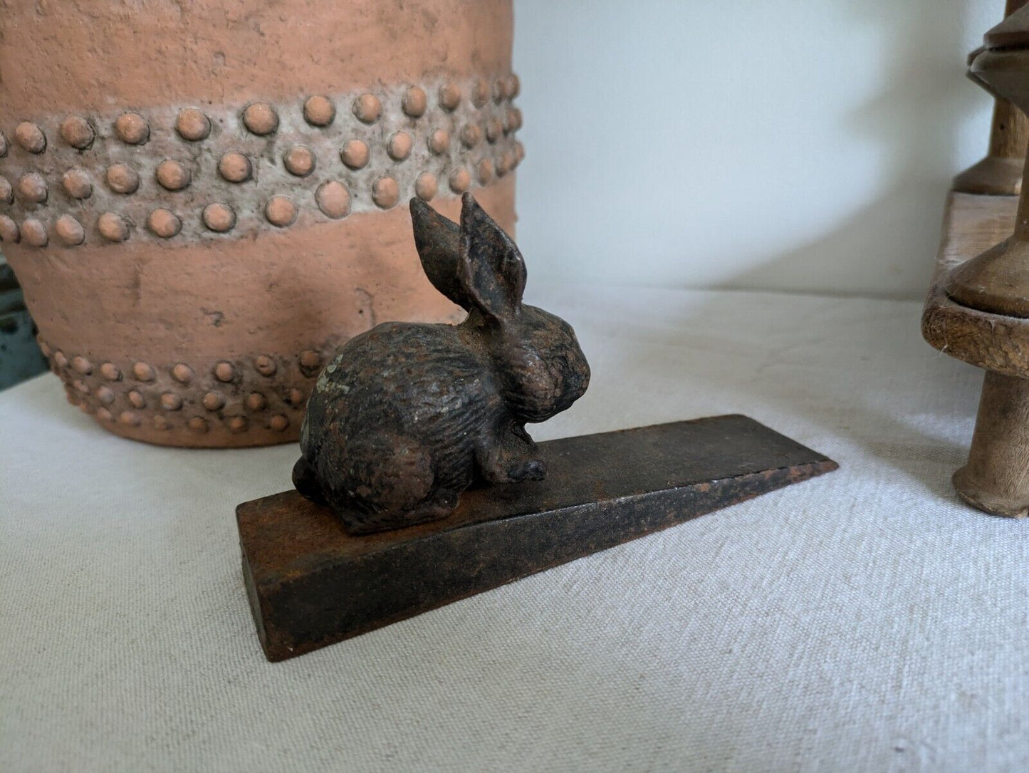 Rabbit Heavy Metal Doorstopper Heavy Door Wedge Shabby Bunny Stopper Stop Black