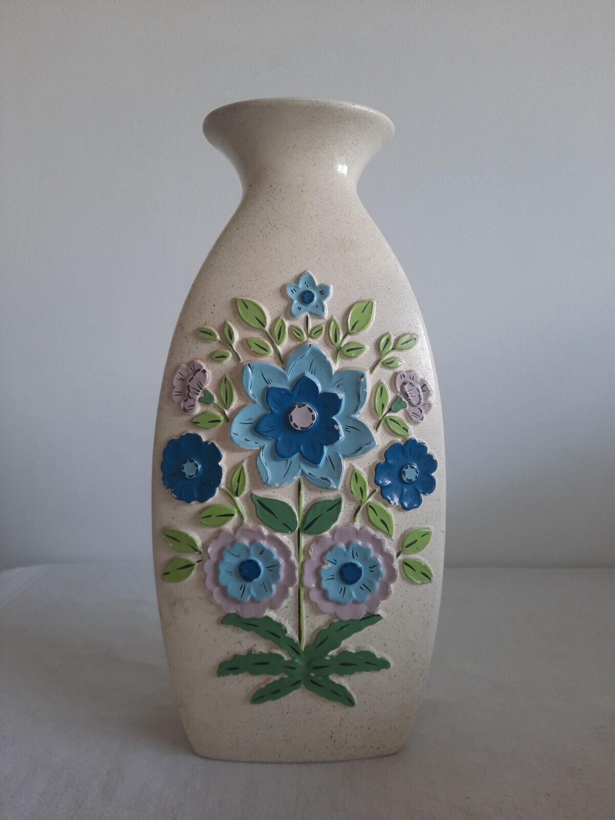 Vintage Floral Vase Old Brentleigh Ware Floret Vase Retro Boho Slab XL Mantle