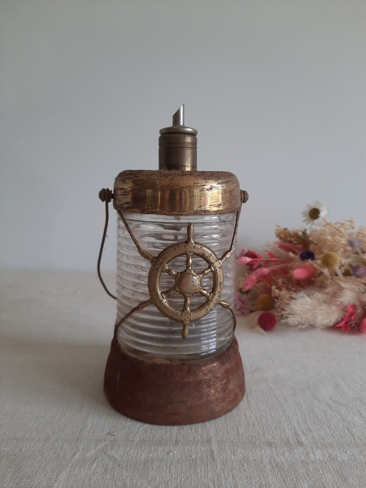 Vintage Lantern Maritime Rare Storm Light Original Prop Ships Hanging Sailing