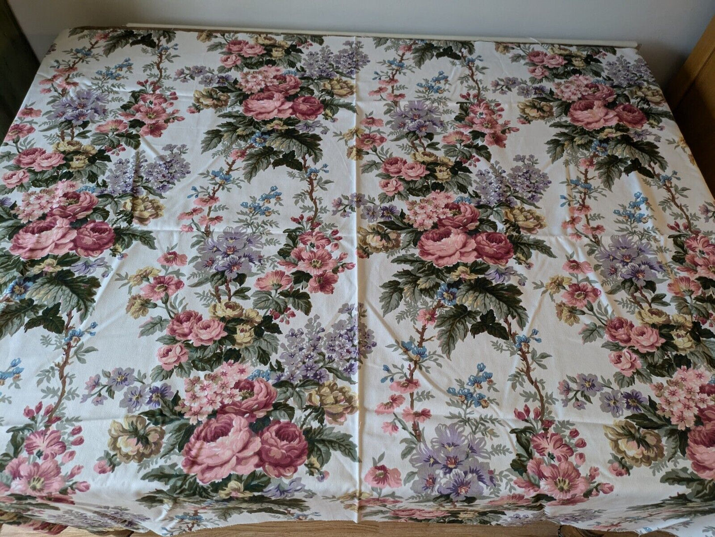 Cotton Fabric 1 METER Sanderson Cabbage Rose Floral Shabby Chic Interiors New