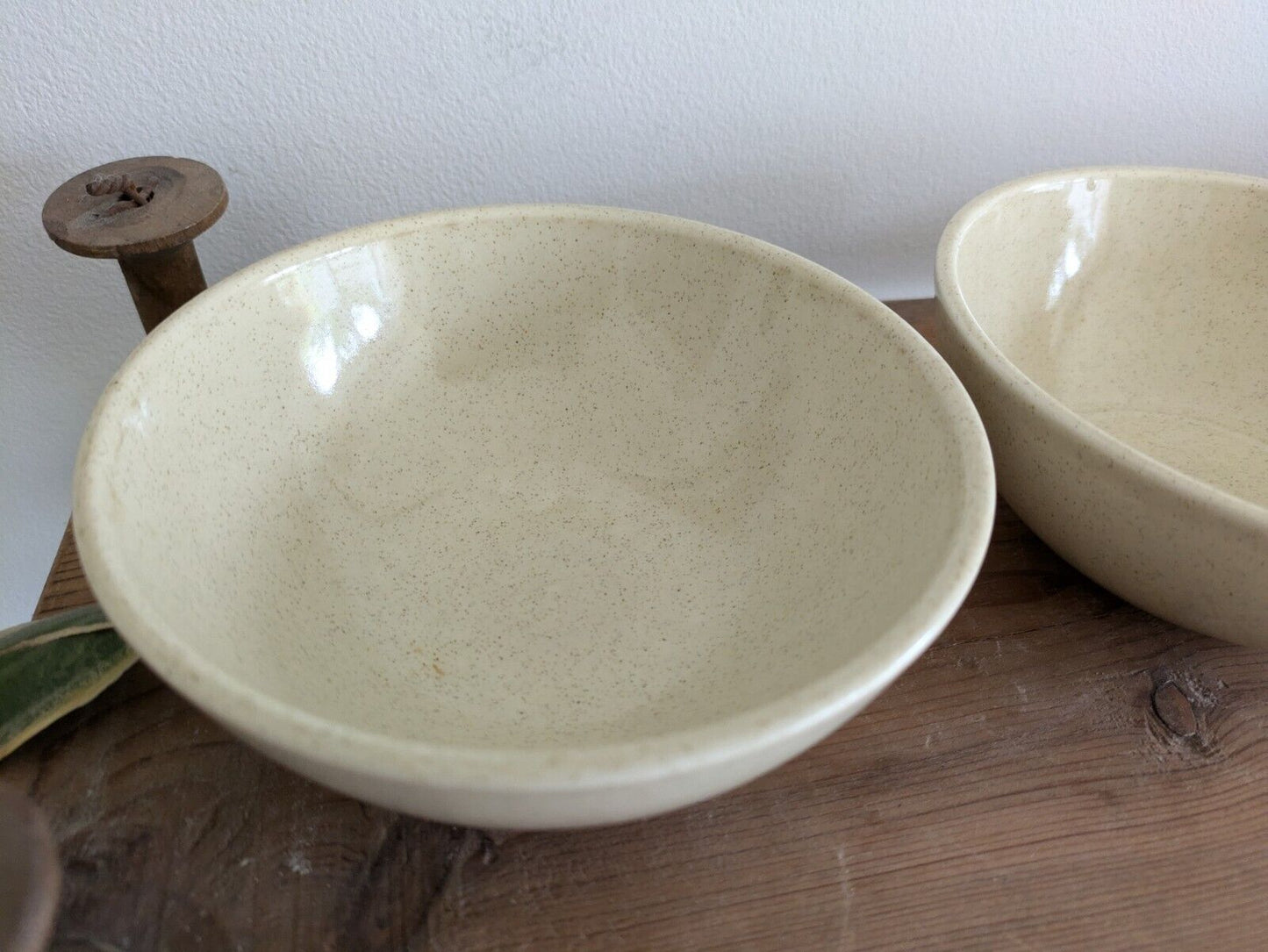 Set Of 4x vintage Speckled Dudson Armorlite England pottery small bowls 1970s Vg
