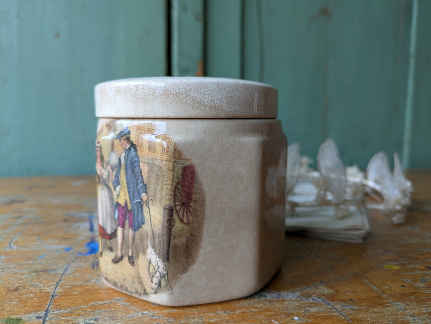 ANTIQUE FRANK COOPER SANDLAND WARE STAFFORDSHIRE POTTERY MARMALADE JAR POT VTG
