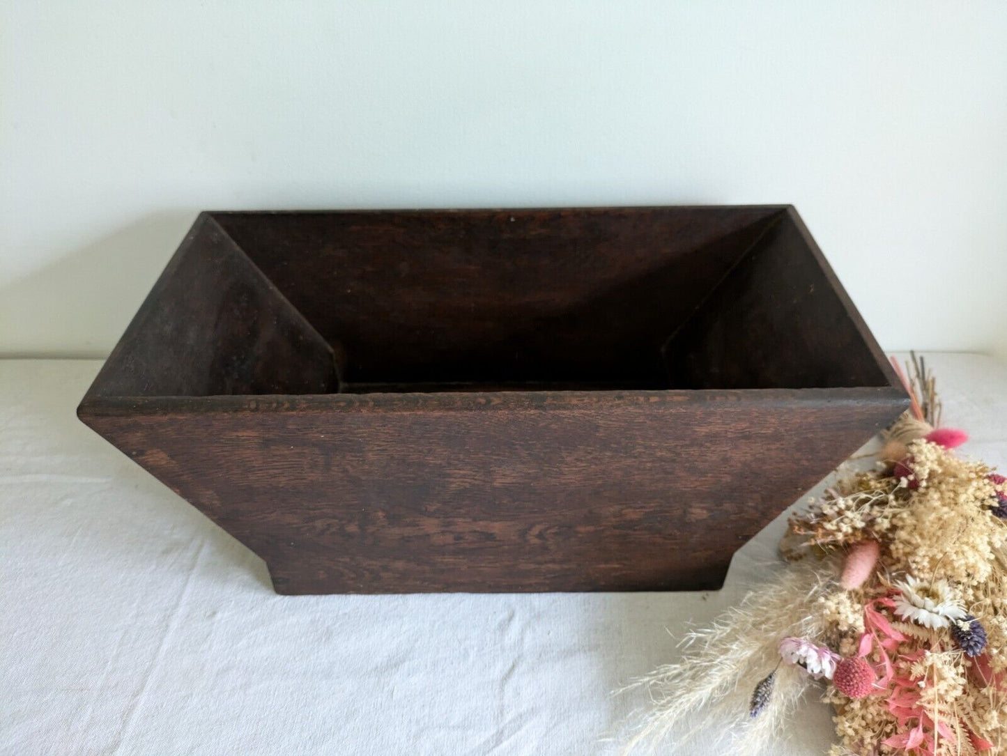 Rustic Antique Dough Trough | 19th Century Wooden Planter | Antique Storage Box